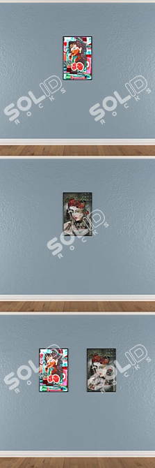 Versatile Wall Art Set No 536 3D model image 3