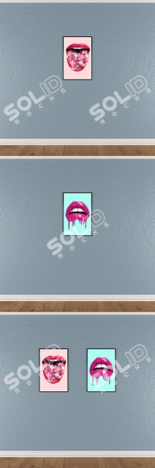 Versatile Set of Wall Paintings with Frames 3D model image 3