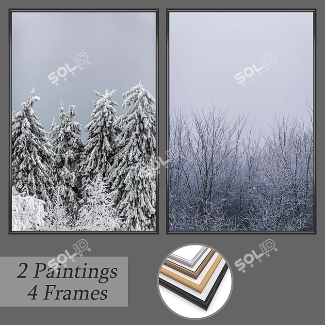 Elegant Wall Art Set 3D model image 1