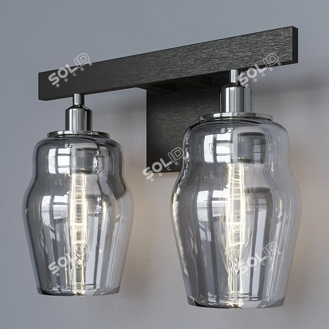 Elegant Metal and Glass Lighting 3D model image 1