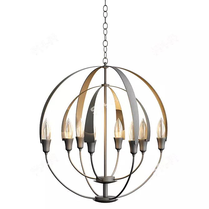 Twice the Elegance: Double Cirque Chandelier 3D model image 1