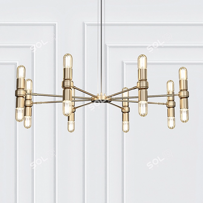 Sleek Kendu Chandelier 3D model image 1