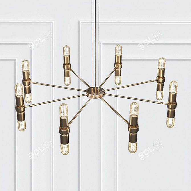 Sleek Kendu Chandelier 3D model image 2