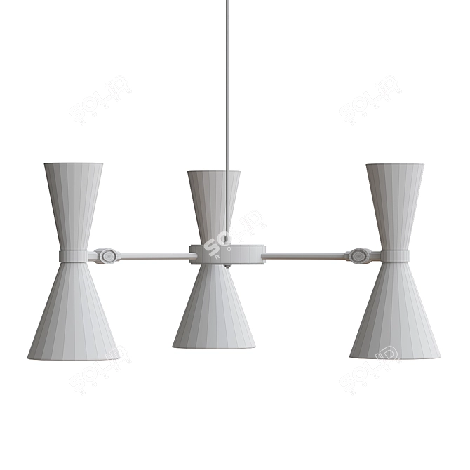 Modern Cairo Three-Arm Chandelier 3D model image 2