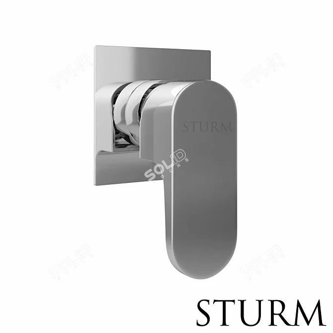 Stylish Air Shower Faucet 3D model image 1