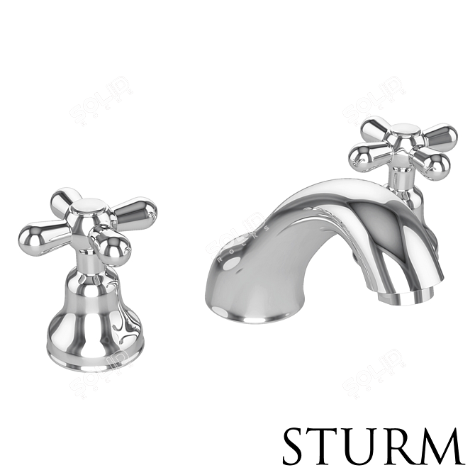 STURM Classica Sink Faucet: Chrome, Bronze, Gold 3D model image 1