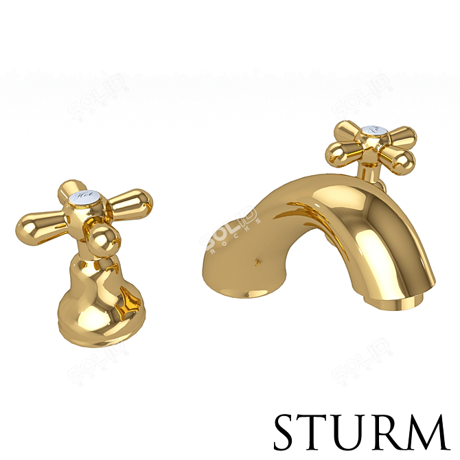 STURM Classica Sink Faucet: Chrome, Bronze, Gold 3D model image 3