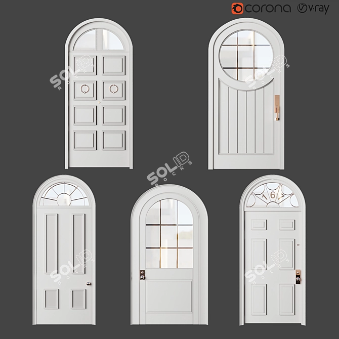 Elegant White Door: Russian Translation Available 3D model image 1