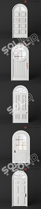 Elegant White Door: Russian Translation Available 3D model image 2