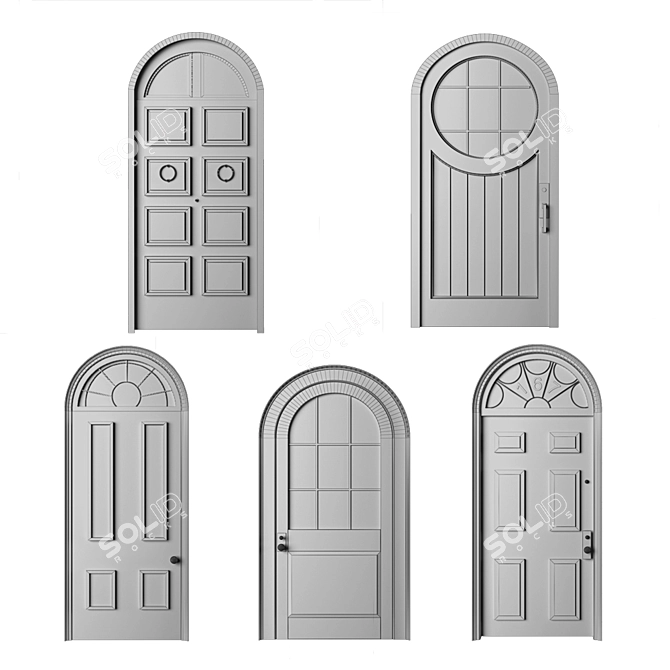Elegant White Door: Russian Translation Available 3D model image 3