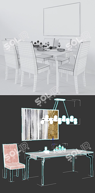 Versatile Table Setting: 3D Model 3D model image 3