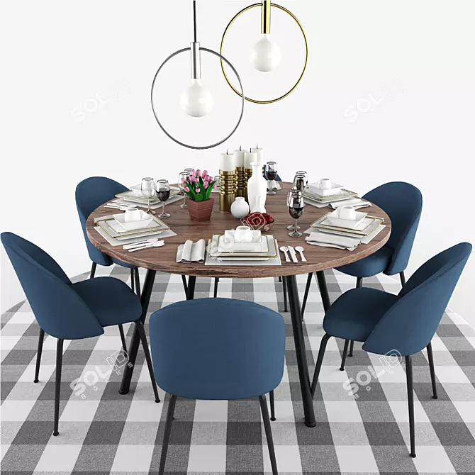 Title: Turbocharged Laforma Mystere Dining Set 3D model image 1