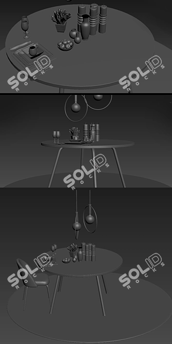 Title: Turbocharged Laforma Mystere Dining Set 3D model image 3