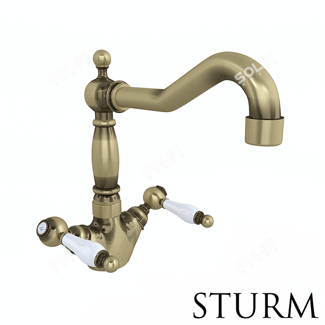 STURM Emilia Double-Lever Sink Mixer 3D model image 2