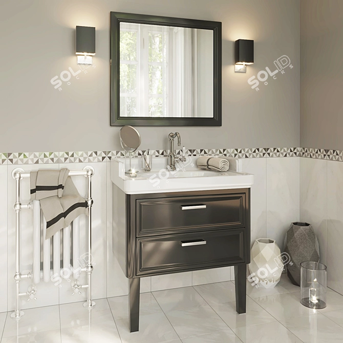 Kerama Marazzi Pompei 80 Black Vanity 3D model image 1