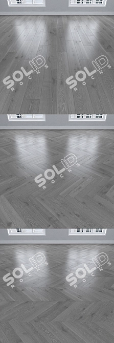 Gray Oak Parquet: Herringbone, Linear, Chevron 3D model image 2