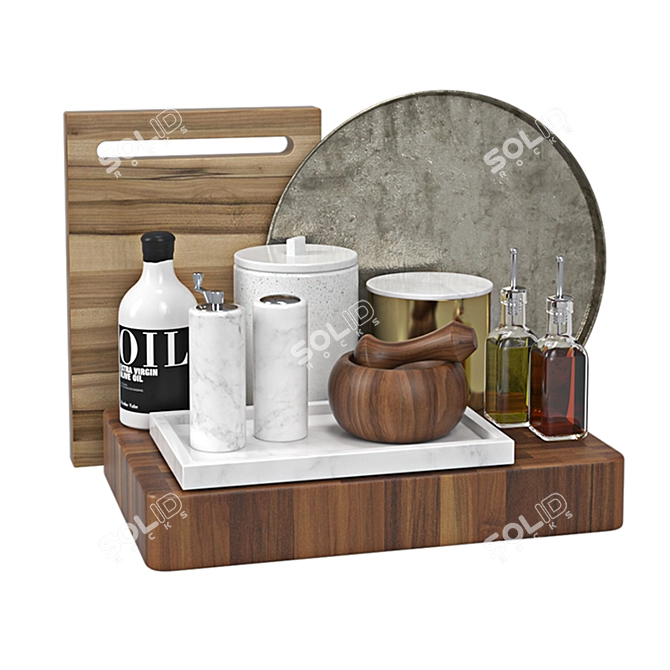 Realistic Kitchen Accessories: Detailed Model 3D model image 1