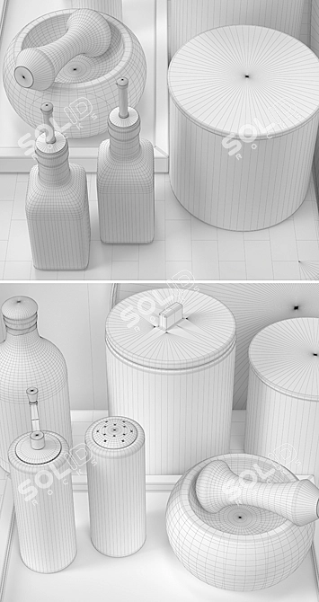 Realistic Kitchen Accessories: Detailed Model 3D model image 3