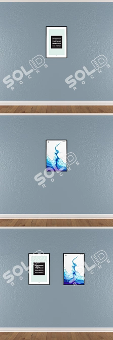 Elegant Wall Paintings Set 3D model image 3