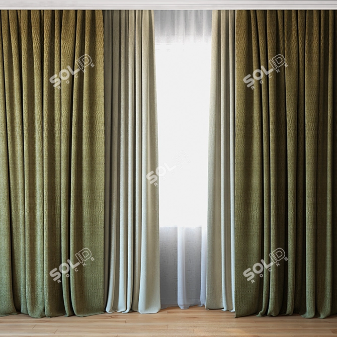 Title: Canvas Luxe Curtains & Tulle 3D model image 1