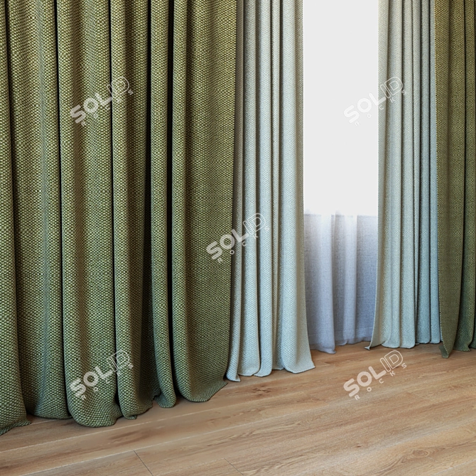 Title: Canvas Luxe Curtains & Tulle 3D model image 2