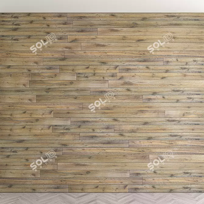 Wooden Panel Wall - Vray Material 3D model image 1