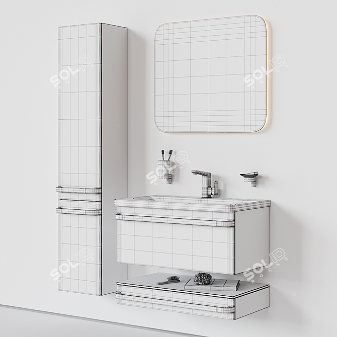 Ideal Standard Tonic II 80 - Stylish Lacquered Vanity Unit 3D model image 3