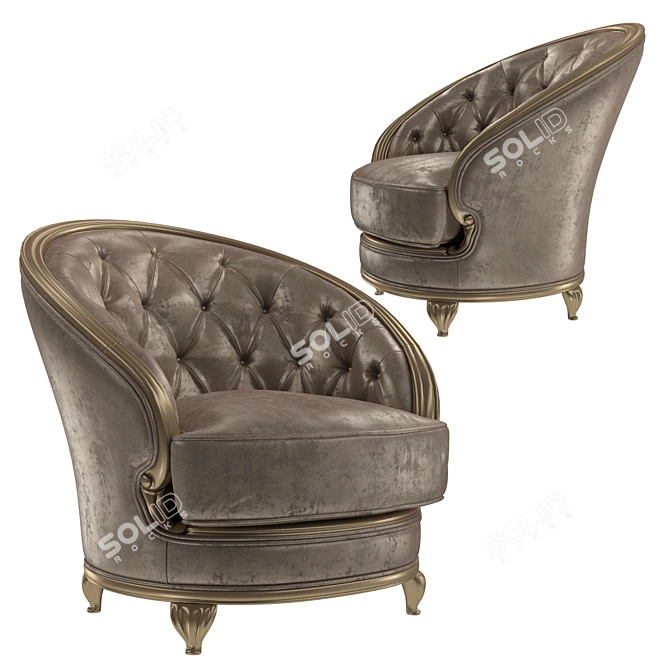 Elegant Villa Lounge Chair 3D model image 1