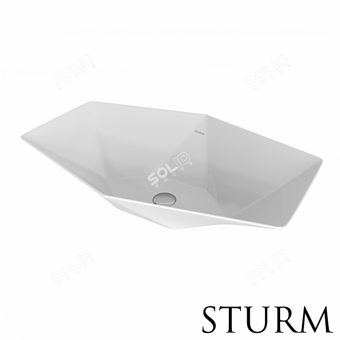 STURM Mirax Rectangular Countertop Sink 3D model image 1