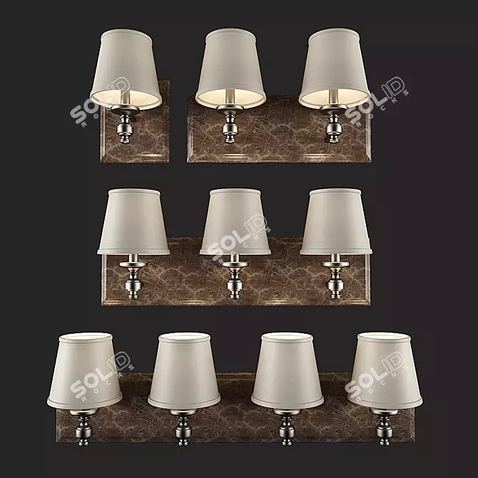 Elegant Marble Wall Sconce 3D model image 2