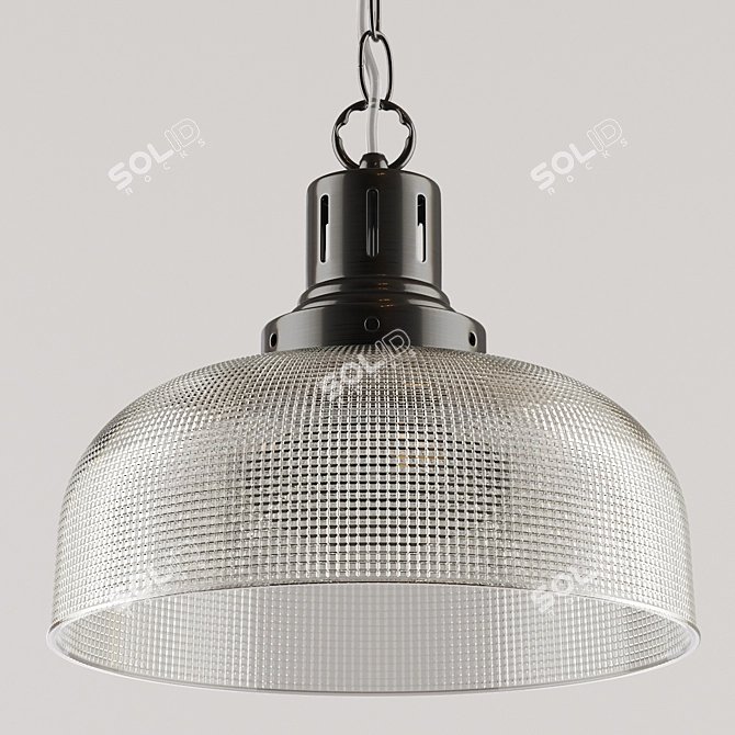 Sleek Nickel Pendant Light 3D model image 2