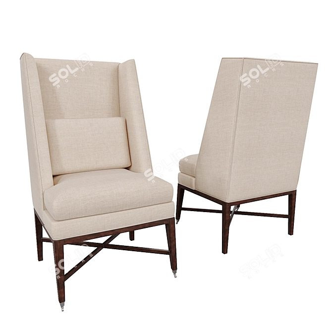 Elegant Chatsworth Dining Chair 3D model image 2