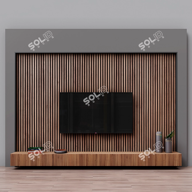 Zona 5 TV Stand - Chic & Spacious 3D model image 1