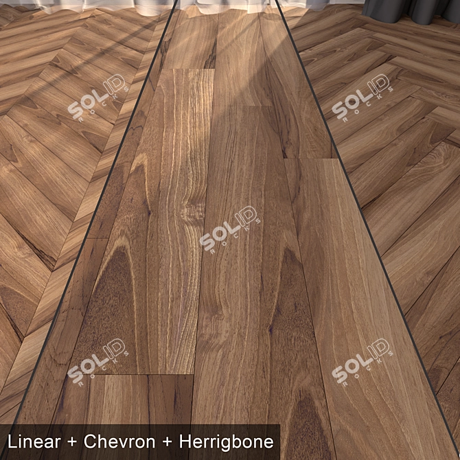 Premium Parquet Floor Set 3D model image 1