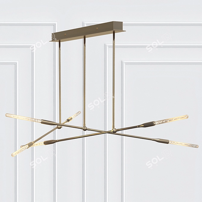 Sleek Sorenthia Triple Chandelier 3D model image 1