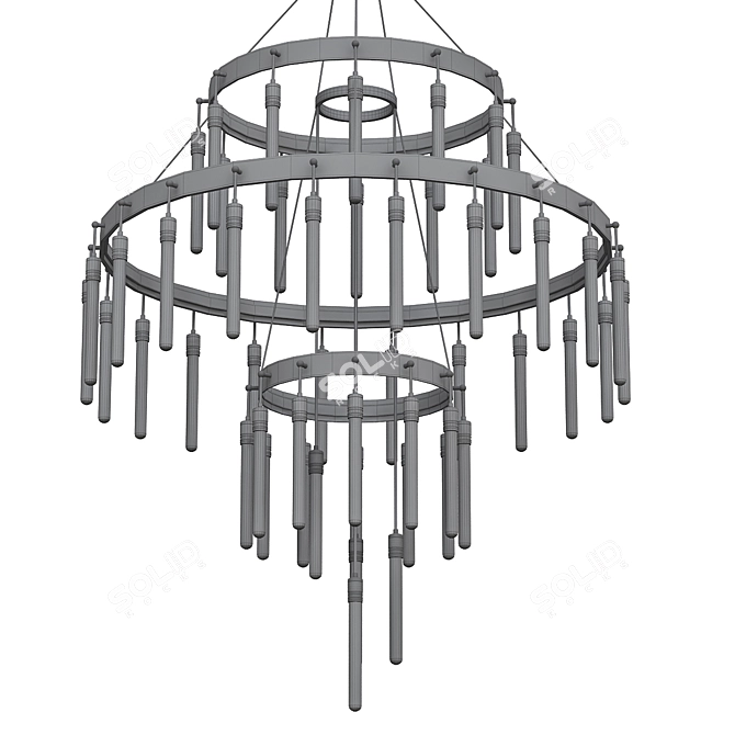 Elegant Axis 3-Tier Chandelier 3D model image 2