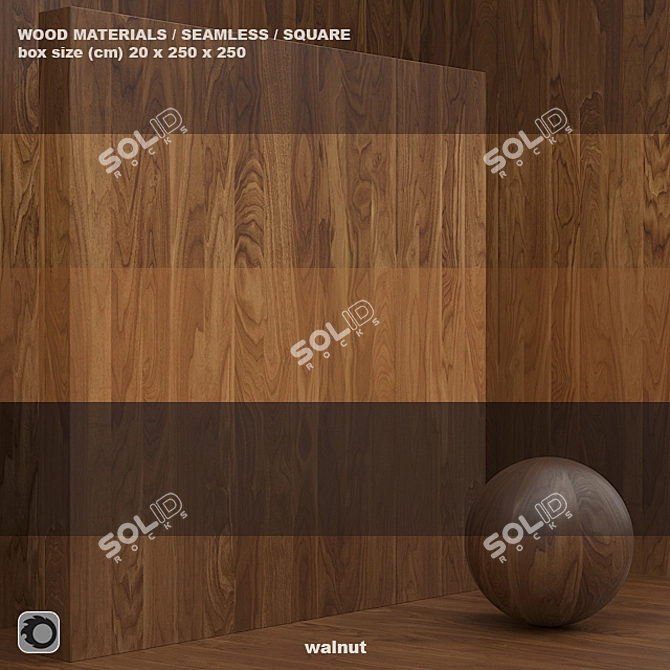 Title: Seamless Wood Veneer Box Set 3D model image 1
