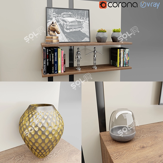 Modern TV Stand, Spacious Design 3D model image 2