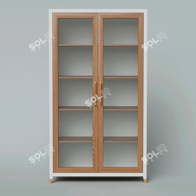 Sleek Glazed Wardrobe Arnika - Furnitera 3D model image 1