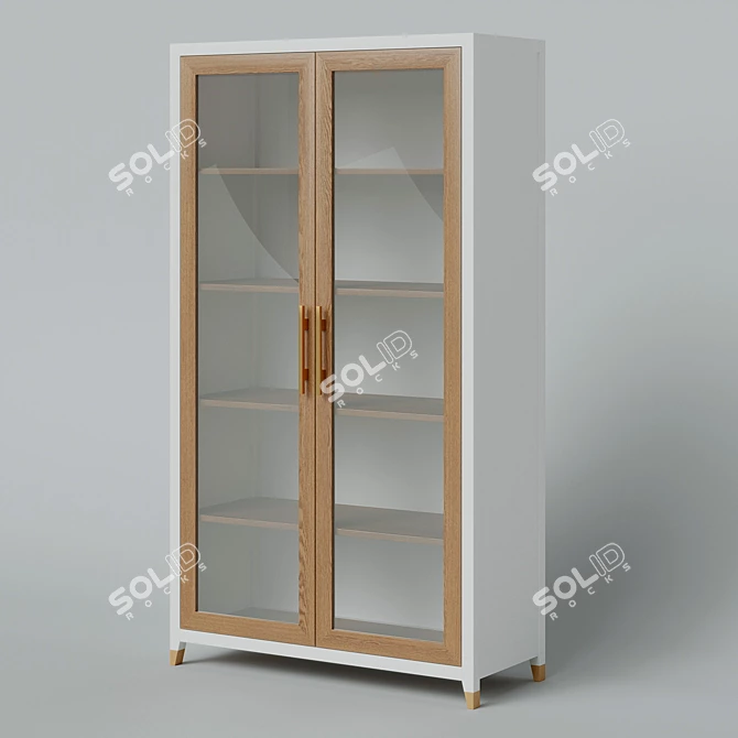 Sleek Glazed Wardrobe Arnika - Furnitera 3D model image 2