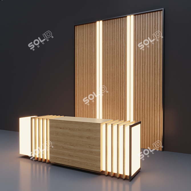 Modern Reception Desk: 3400mm Width 3D model image 2