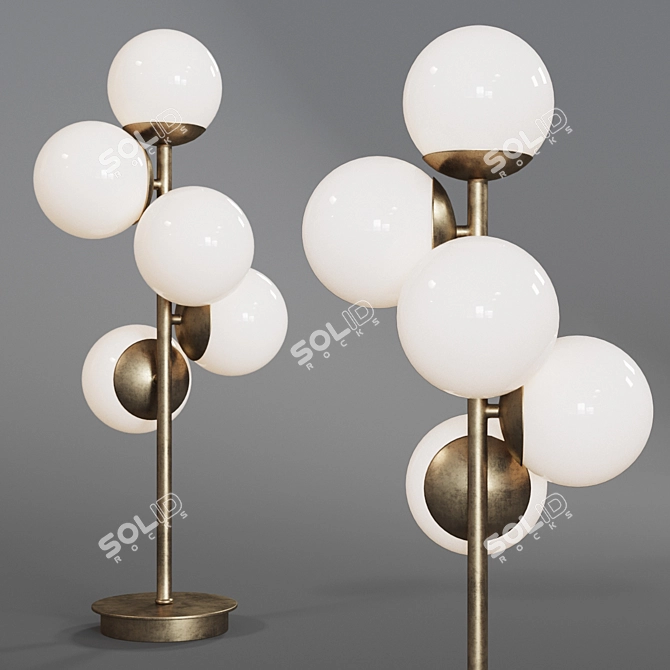 Elegant Antique Brass Table Lamp 3D model image 1