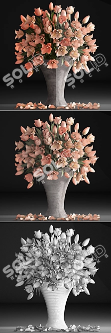 Spring Blossom Bouquet 3D model image 3