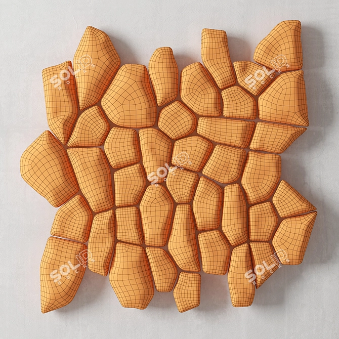 Polygon Decor Panel - 3D Max Compatible 3D model image 3