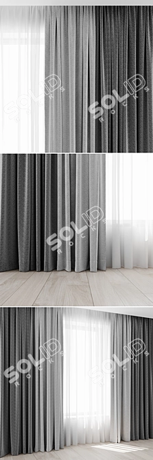 Elegant Curtain Set 3D model image 2