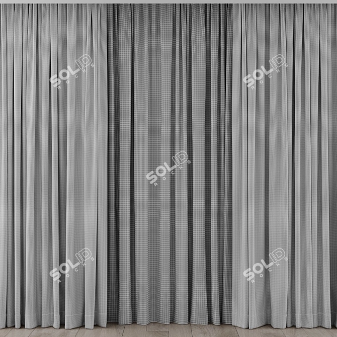 Elegant Curtain Set 3D model image 3