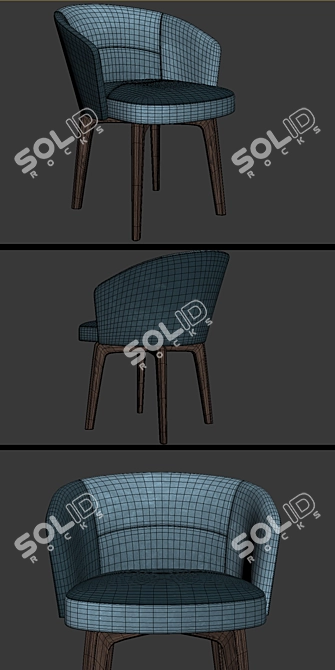 Elegant Minotti Amelie Dining Set 3D model image 2