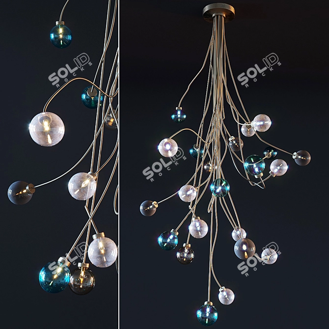 Loft Chandelier: Stylish and Spacious 3D model image 1