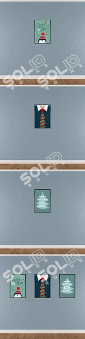 Elegant Set of Wall Paintings 3D model image 3