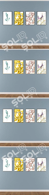 Modern Wall Art Set - No. 586 3D model image 3